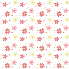 Seamless pattern with flowers Valentine's Day Background. Vector illustration