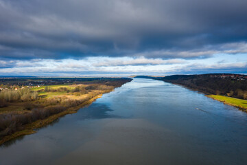 Landscape of the Vistula river near Grudziadz in Poland.