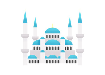 A historical landmark, Sultan Ahmed Mosque or Blue Mosque from Istanbul Turkey
