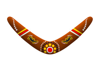 An Australian Aboriginal boomerang weapon - obrazy, fototapety, plakaty
