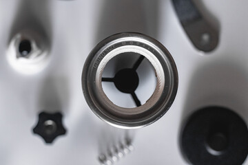 Manual coffee grinder taken apart