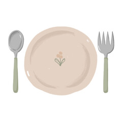 Kitchenware, green tone, earth tone kitchenware illustration 04