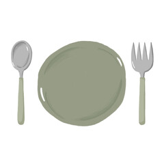 Kitchenware, green tone, earth tone kitchenware illustration 02