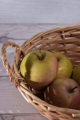 green apples in a white table