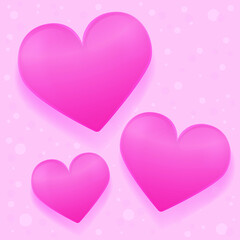 Pink Hearts Love Emoji Icon Object Symbol Gradient Vector Art Design Cartoon Isolated Background.