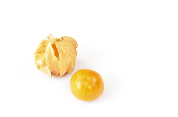 cape gooseberry peel out on white background