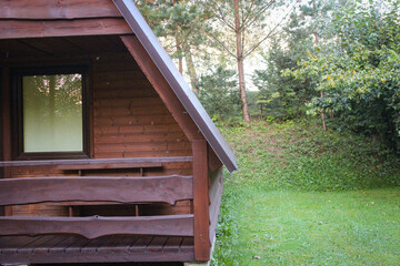 Wooden summer holiday houses in the mountains