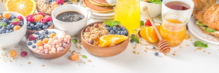 Various breakfast food concept