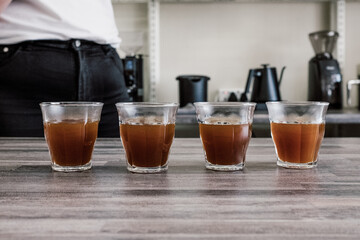 espresso shots in a glass