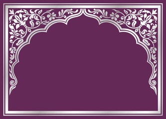 wedding card design, paisley floral pattern , India	