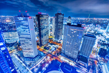 高層ビルが立ち並ぶ新宿の夜景