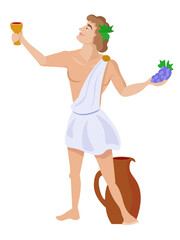 Fototapeta na wymiar Olympic god of wine Dionysus
