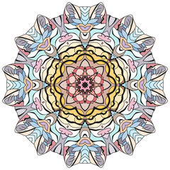 Colorful cute Mandalas. Decorative unusual round ornaments.