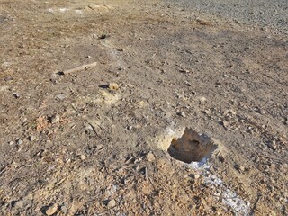 Digging holes for building construction in Southeast Asia. Construction orientation
