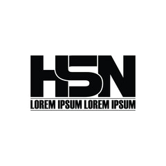 HSN letter monogram logo design vector
