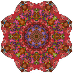 Colorful cute Mandalas. Decorative unusual round ornaments.