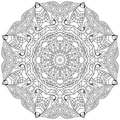 Colorful cute Mandalas. Decorative unusual round ornaments for coloring.