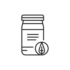 Fototapeta premium Matcha tea powder color line icon. Pictogram for web page, mobile app, promo.
