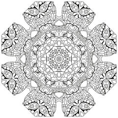 Colorful cute Mandalas. Decorative unusual round ornaments for coloring.