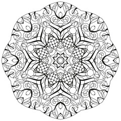 Colorful cute Mandalas. Decorative unusual round ornaments for coloring.