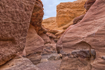 Red Canyon, in Israel near Eilat, is one of the most popular routes in the Eilat Mountains. Landscape