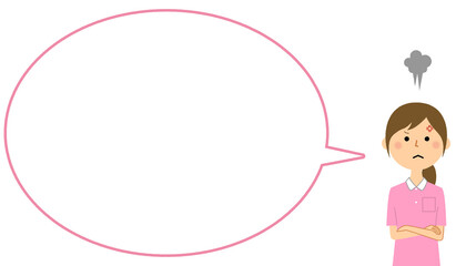 怒る介護スタッフ　ふきだし