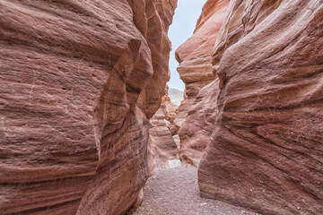Travel in Israel. The Red Canyon is one of the most popular routes in the Eilat Mountains