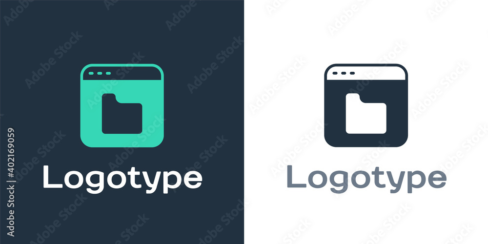 Poster logotype browser files icon isolated on white background. logo design template element. vector.