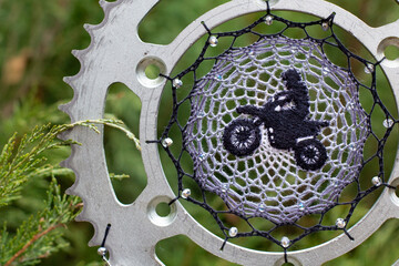 Handmade dream catcher with feathers threads and beads rope hanging