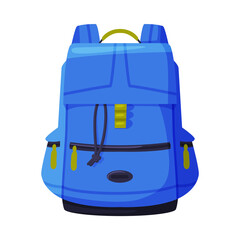 Blue Backpack as Travel and Tourism Symbol Vector Illustration