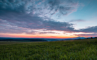 Harz Landschaft nach Sonnenuntergang