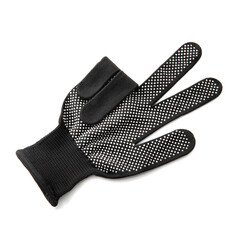 Construction glove black on white background with shadow