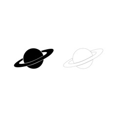 Black planet icon and orbit sign. Vector illustration eps 10 © Slavik