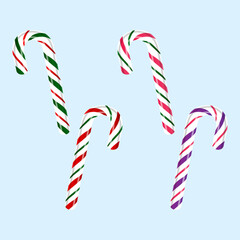 Candy canes set, vector illustration.