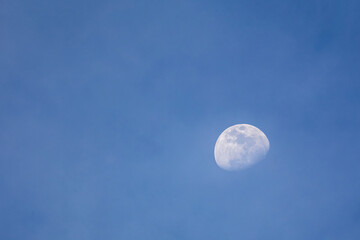 The moon on the blue sky in thailand