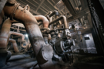 Obraz na płótnie Canvas On the territory of the industrial plant interior