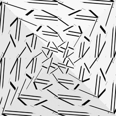 black and white symmetrical patterns.
