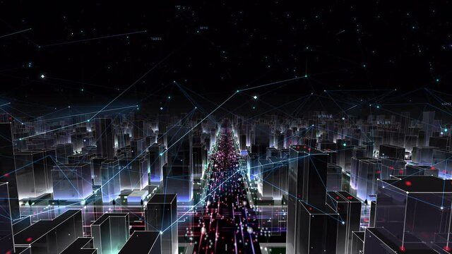 Digital City Network Building Technology Communication Data Business Background