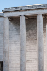 Fototapeta premium Columns of a portico in perspective. Perspective of a colonnade