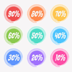 set of full color sale discount badge, best for boost your product promotion sales