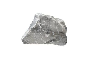 raw specimen of limestone rock isolated on white background.