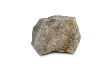 Obraz premium Quartzite rock stone isolated on white background. Quartzite is a nonfoliated metamorphic rock composed almost entirely of quartz.