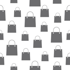 Shopping Bag Seamless Pattern. Vector Illustration Isolated on white