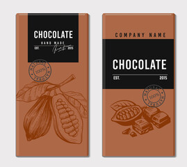 package vintage style chocolate and cocoa sketch