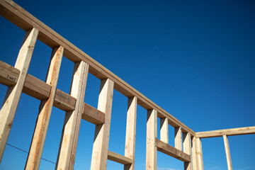 Wood Home Framing Abstract At Construction Site