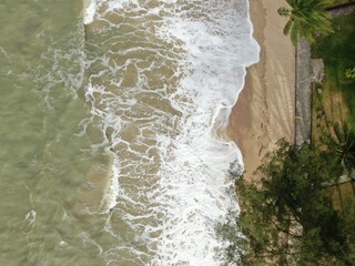 Creative Aerial Shots of the Santubong and Damai Beaches of Sarawak Malaysia, beside the South...