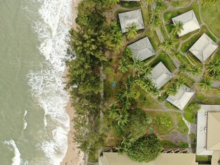 Creative Aerial Shots of the Santubong and Damai Beaches of Sarawak Malaysia, beside the South...