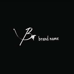 Ba B a Initial Handwriting or Handwritten Logo for Identity. Logo with Signature and Hand Drawn Style.