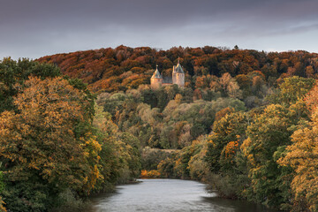 Castell Coch, the Red Castle, on the outskirts of Cardiff, Wales, in the autumn © parkerspics