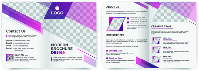 Creative bifold brochure design template corporate business